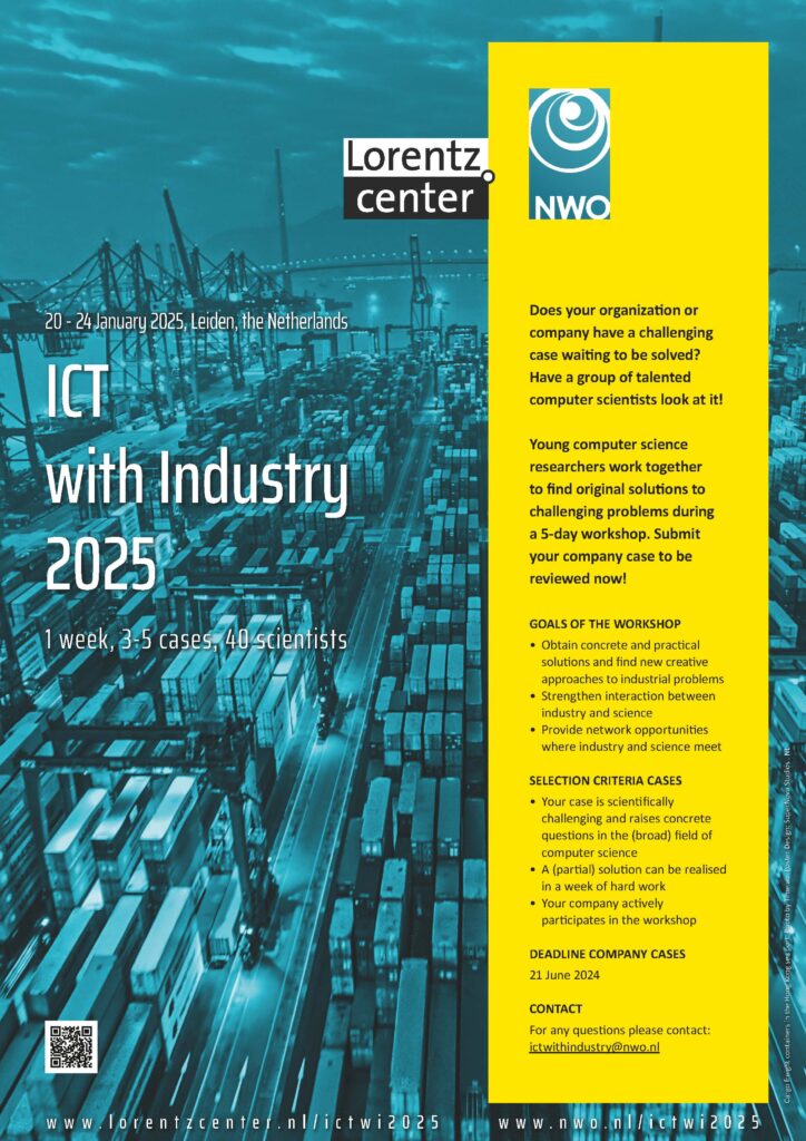 Poster for ICT with Industry 2025 with a call for cases.